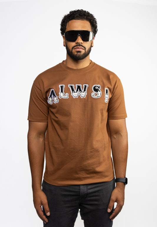Always! Patch bonded Tshirt [mocha brown]